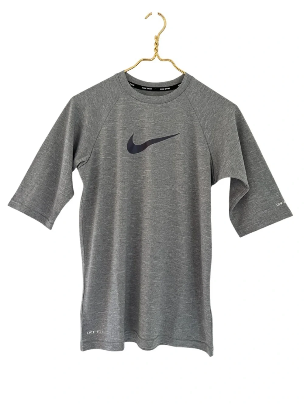 Nike Swim Dri-FIT UPF 40+ Rash Guard Gray Boys XL NWT